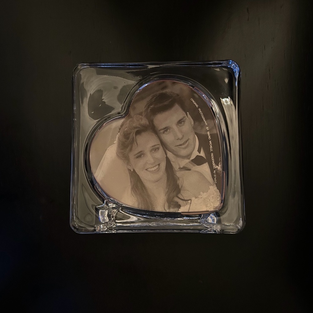 New in Box Vintage Celebrations Crystal Sweet Heart Picture Frame Made in Japan